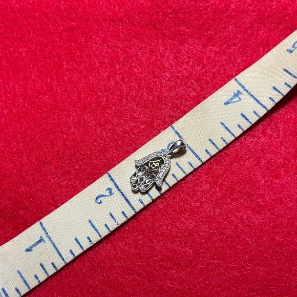 Macy's Sterling Silver and 14K Hamsa Necklace - Picture 6 of 7